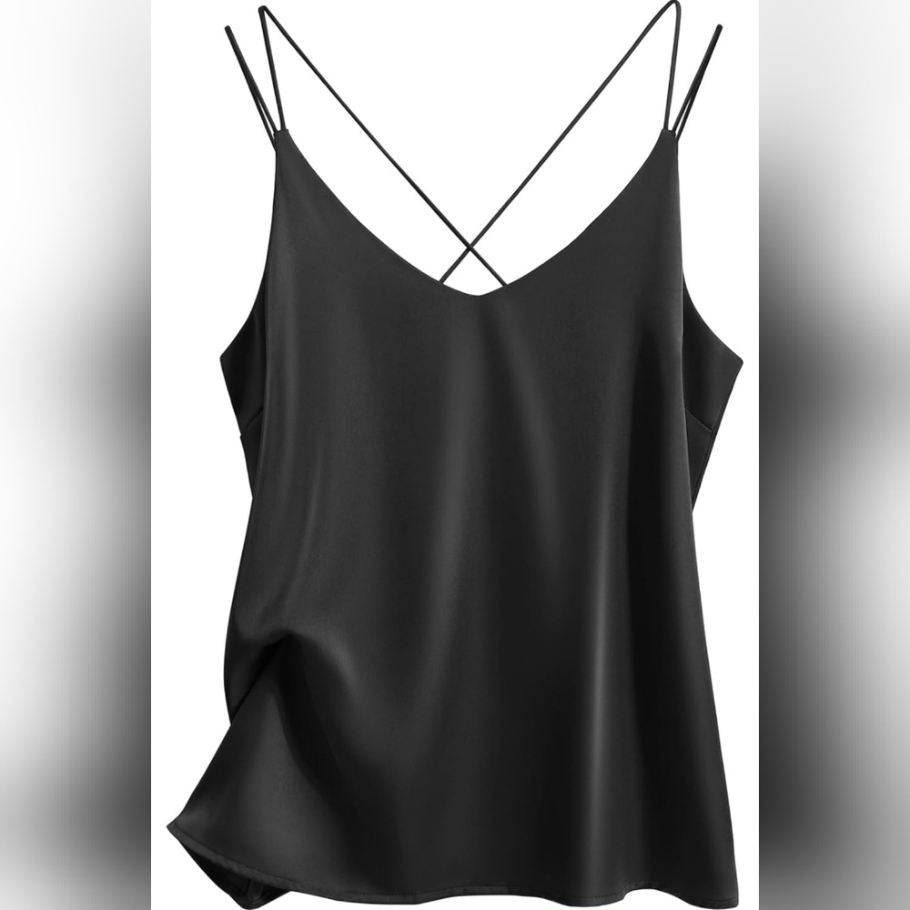 Women’s Black Satin Camisole Top